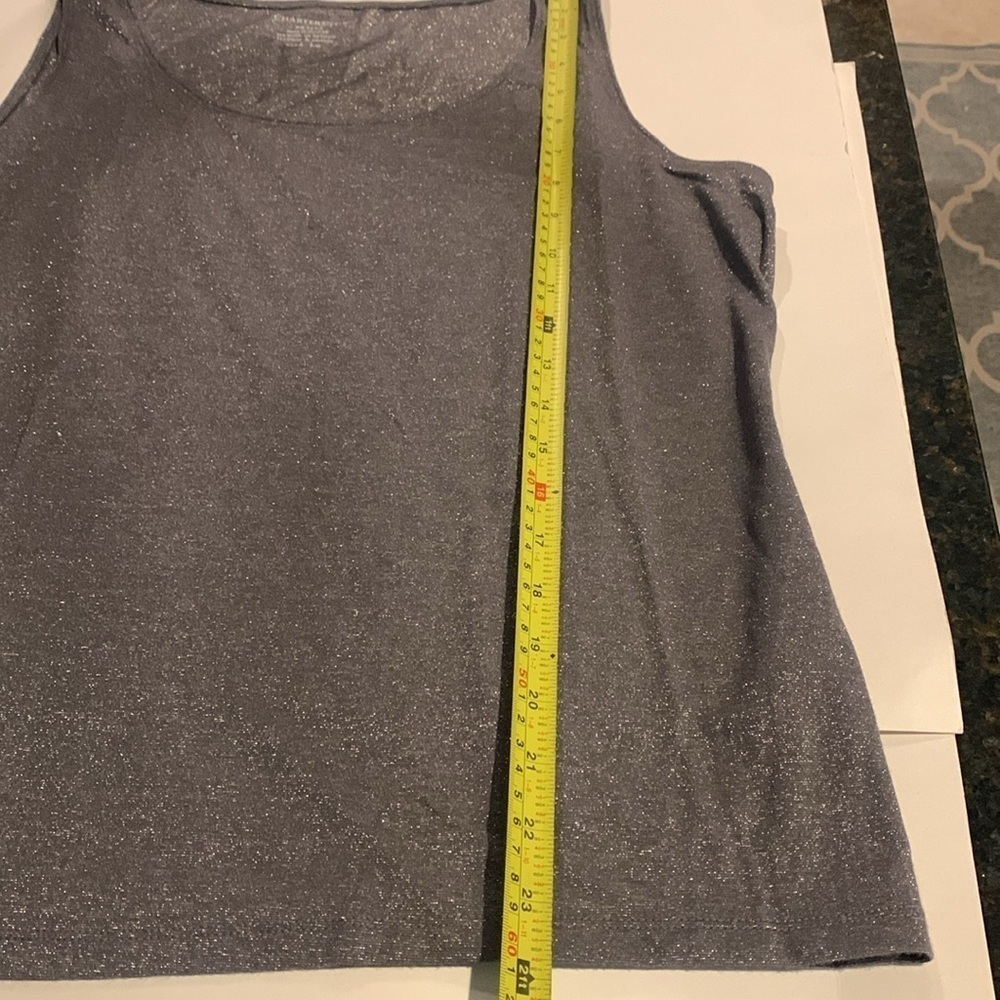 Women’s Charter Club 2 piece cardigan and tank set. Gray. Size petite medium. - Picture 6 of 8